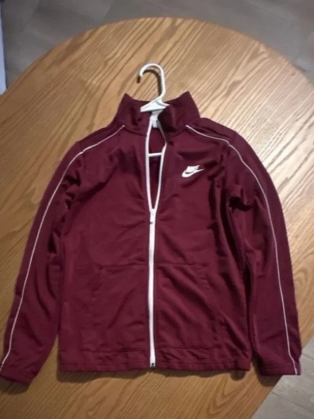 Nike Maroon Track Jacket with White Trim